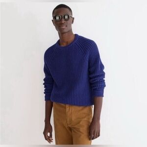 J. Crew Heritage Cotton Shaker Stitch Pullover Sweater Blue Size Men’s Large